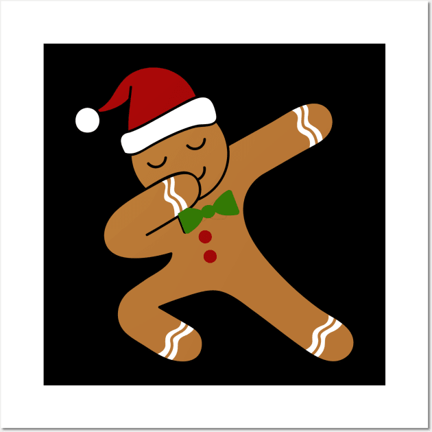 Dabbing Gingerbread Man Christmas Holiday Wall Art by TLSDesigns